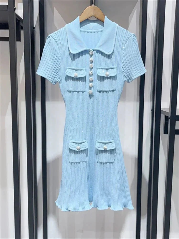 Miniabito Emelia in maglia con paillettes
