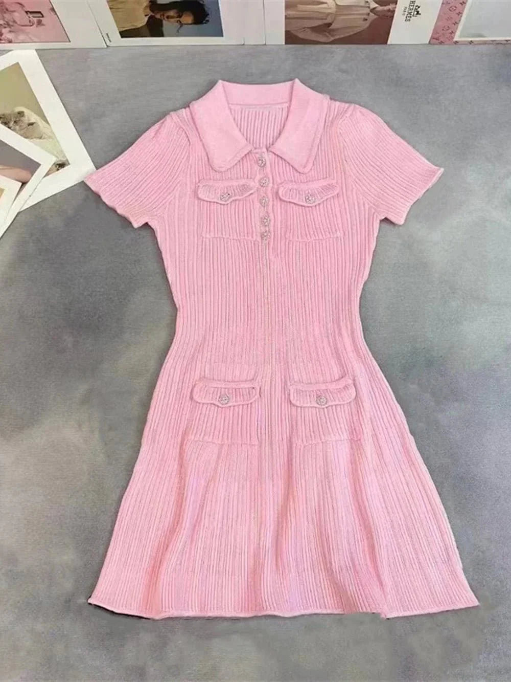 Miniabito Emelia in maglia con paillettes