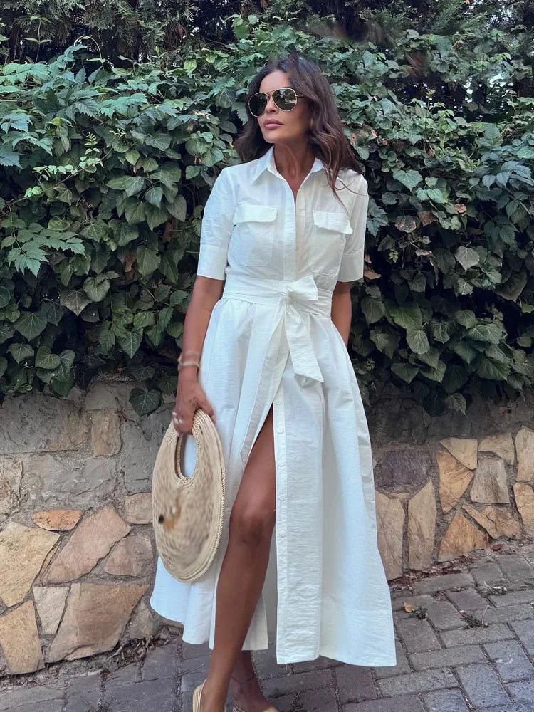 Karen shirt dress con fiocco in vita