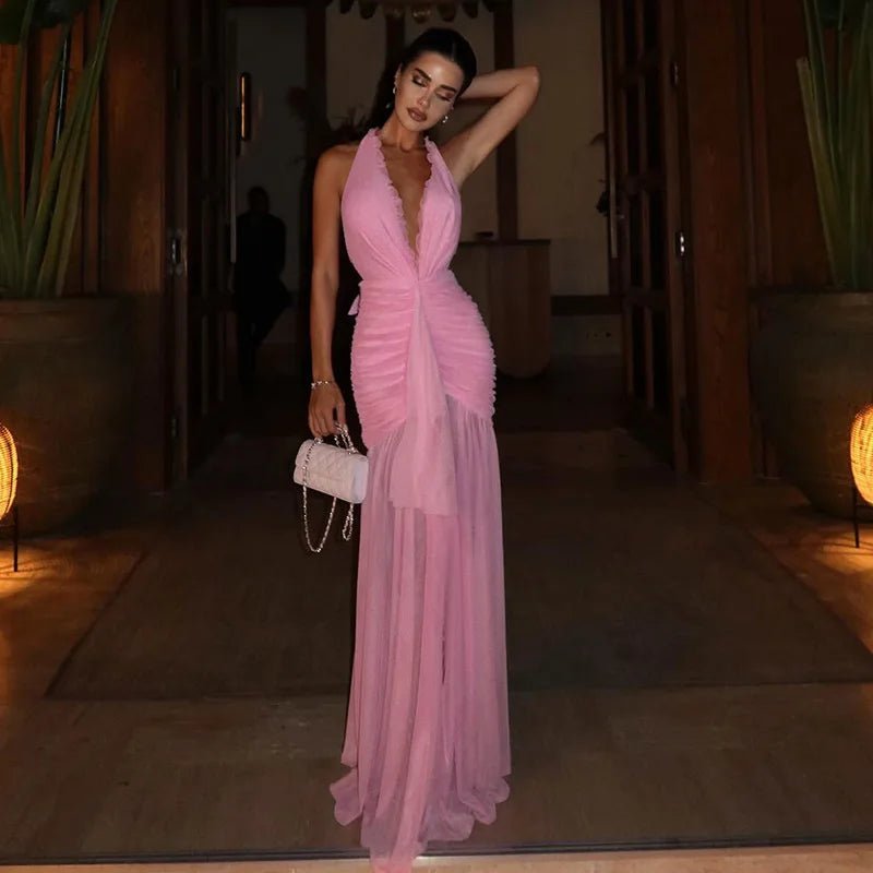 Sabine abito maxi halter in rete