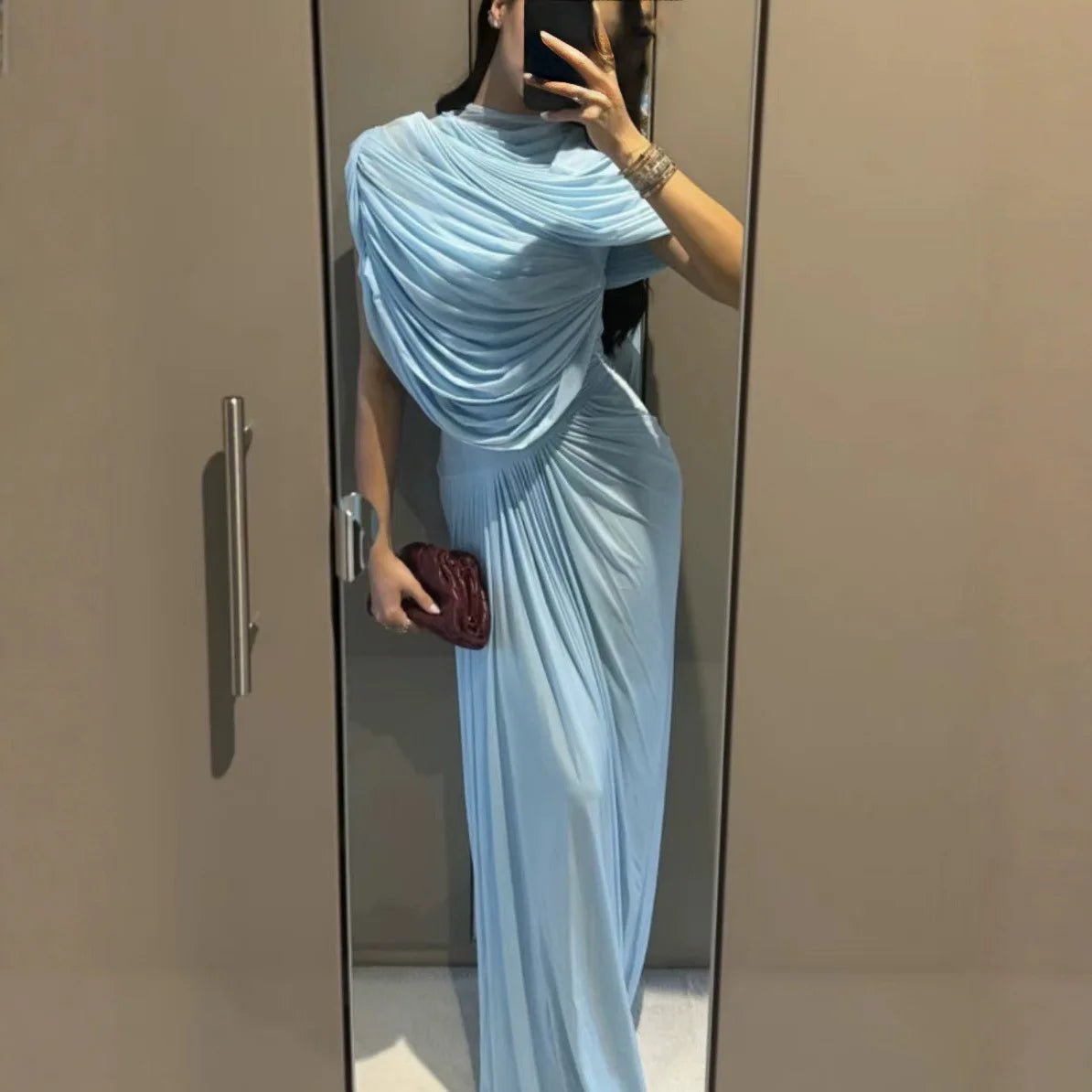 Abito maxi aderente in mesh Hadley