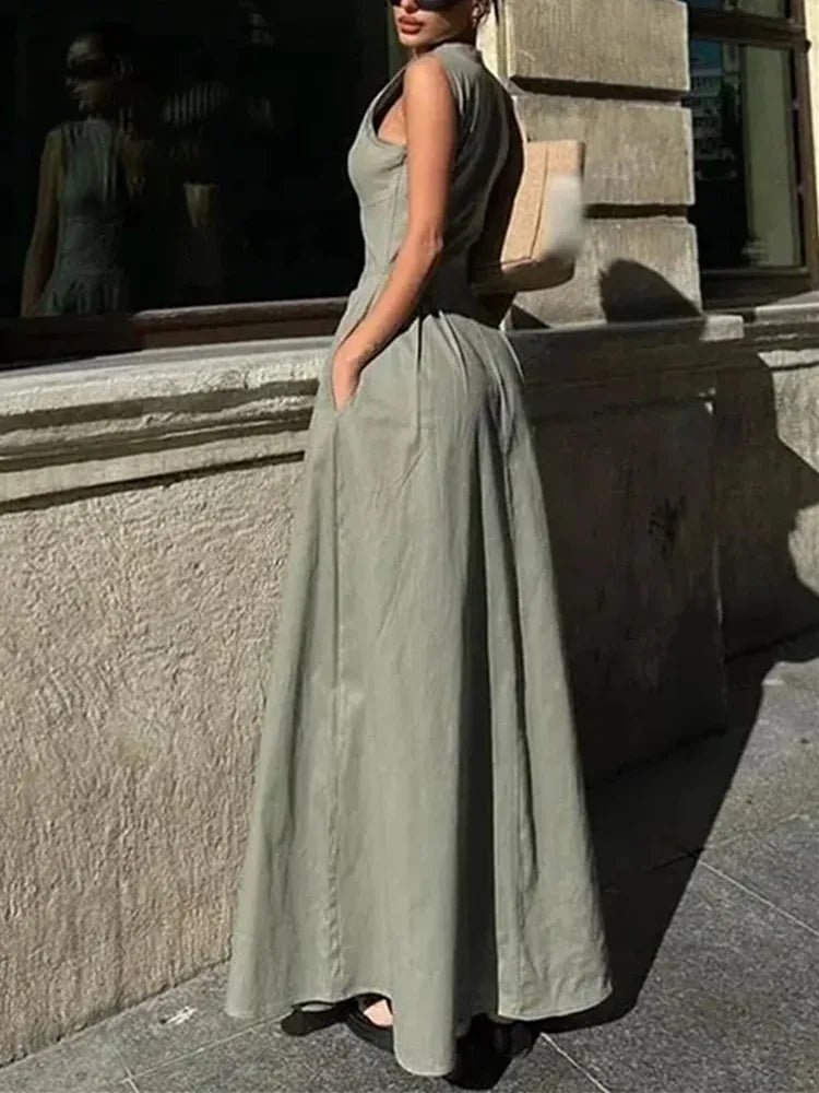 Abito midi senza maniche Celia
