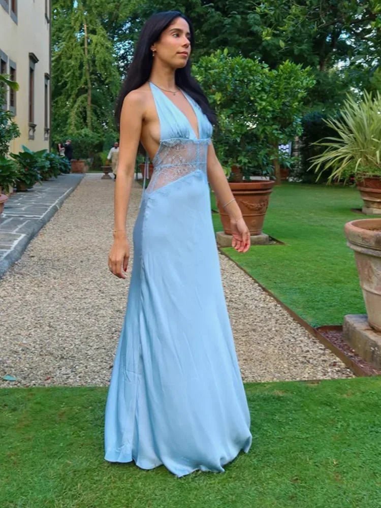 Abito Valentina patchwork in pizzo con halter