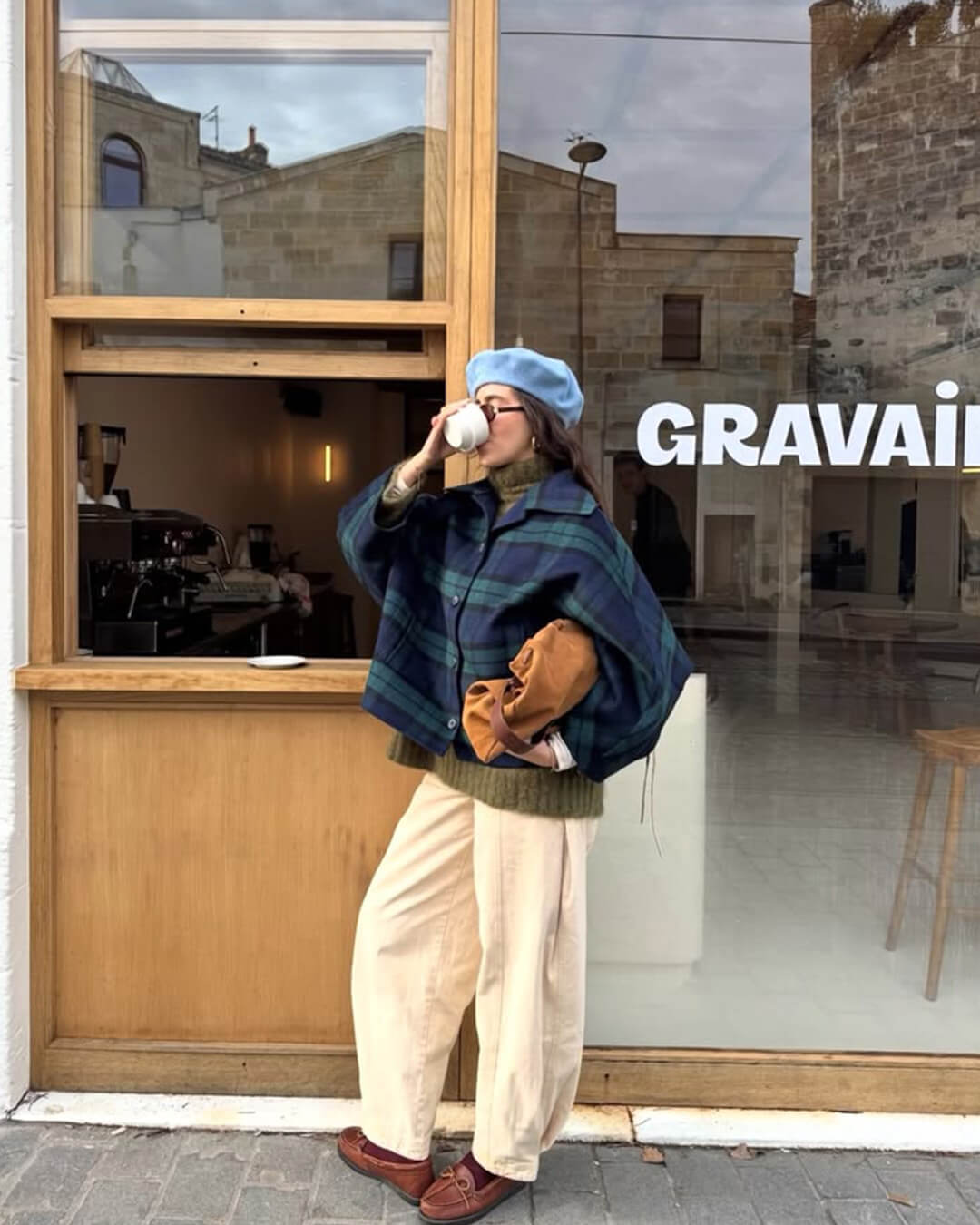 Giacca Oversize a Quadri con Lacci Linda