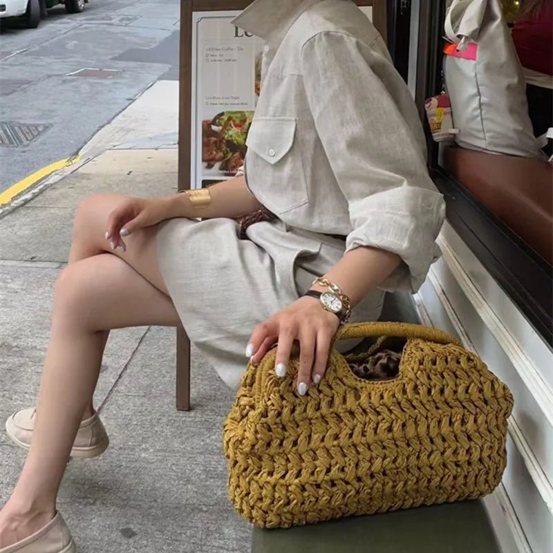 Sabrina tote in rattan intrecciato