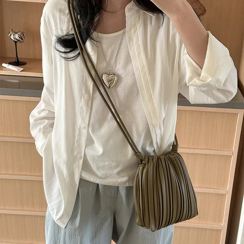 Borsa a tracolla mini plissé Sadie