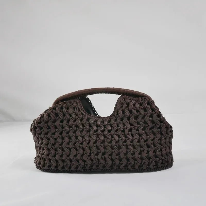 Pochette Sophia intrecciata in paglia con conchiglia