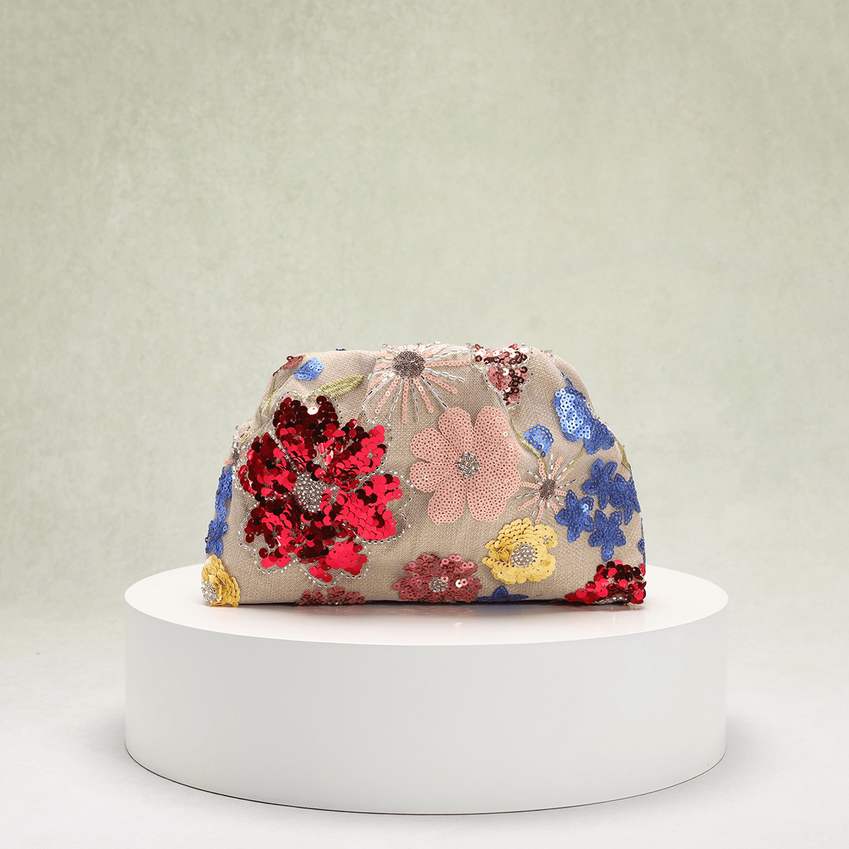 Pochette con paillettes viola