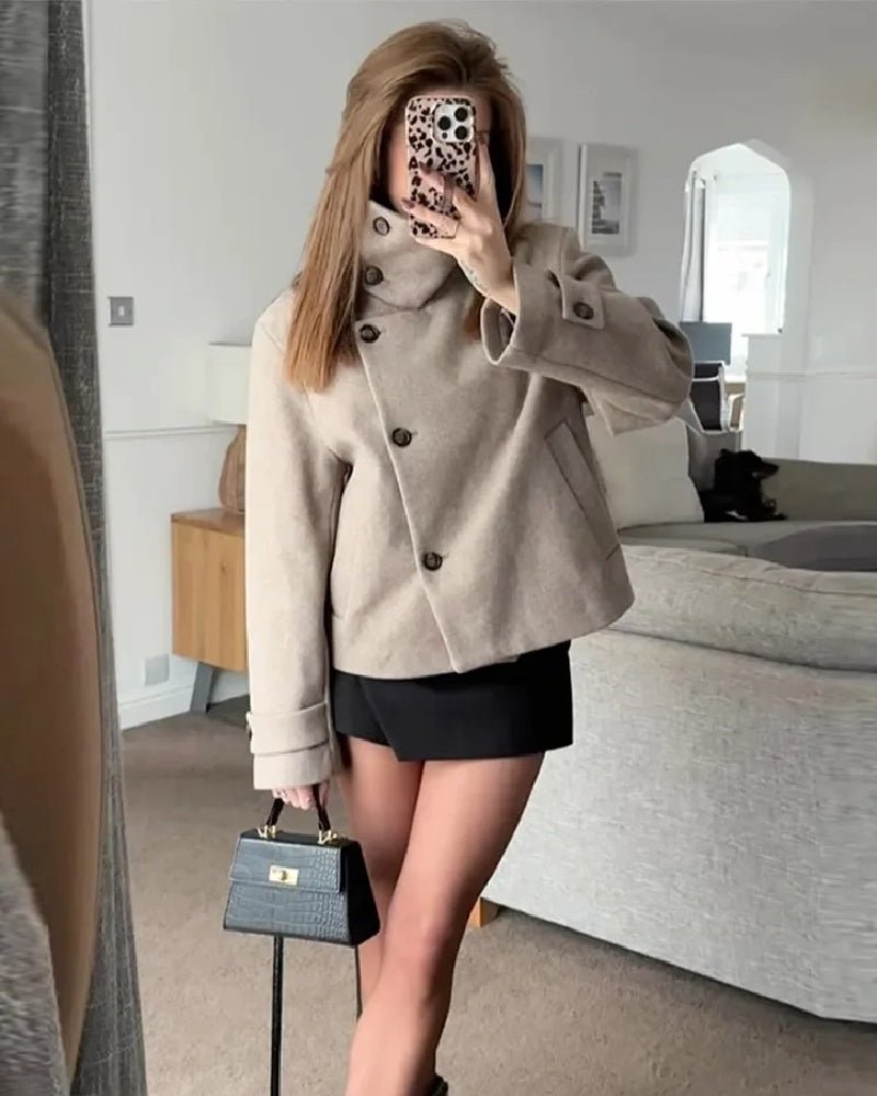 Giacca con Collo Alto e Tasche Alice