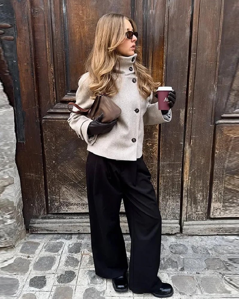 Giacca con Collo Alto e Tasche Alice