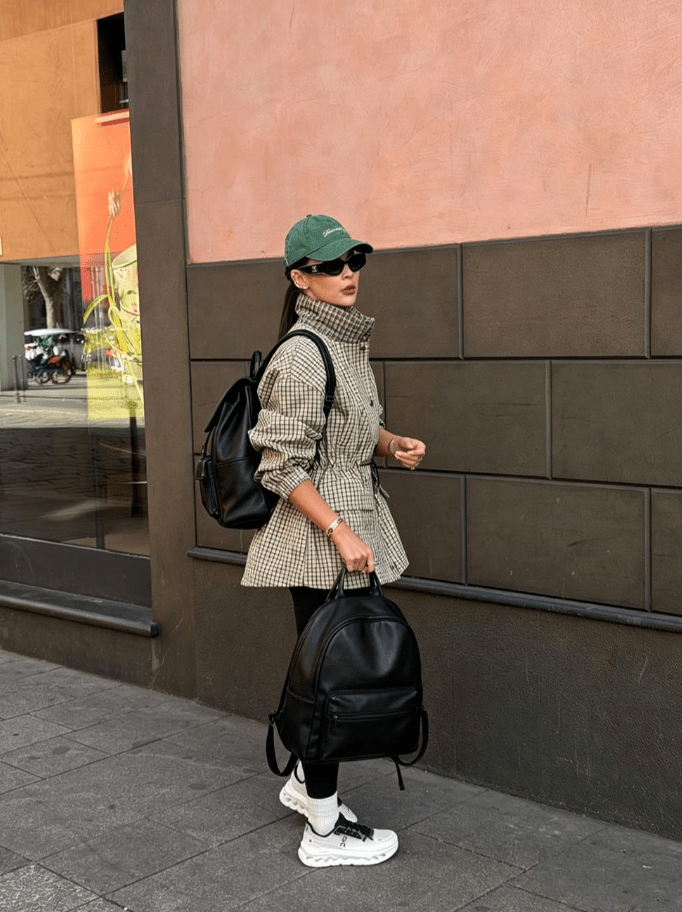 Giacca Sarah a Quadri Vintage con Vita Strutturata