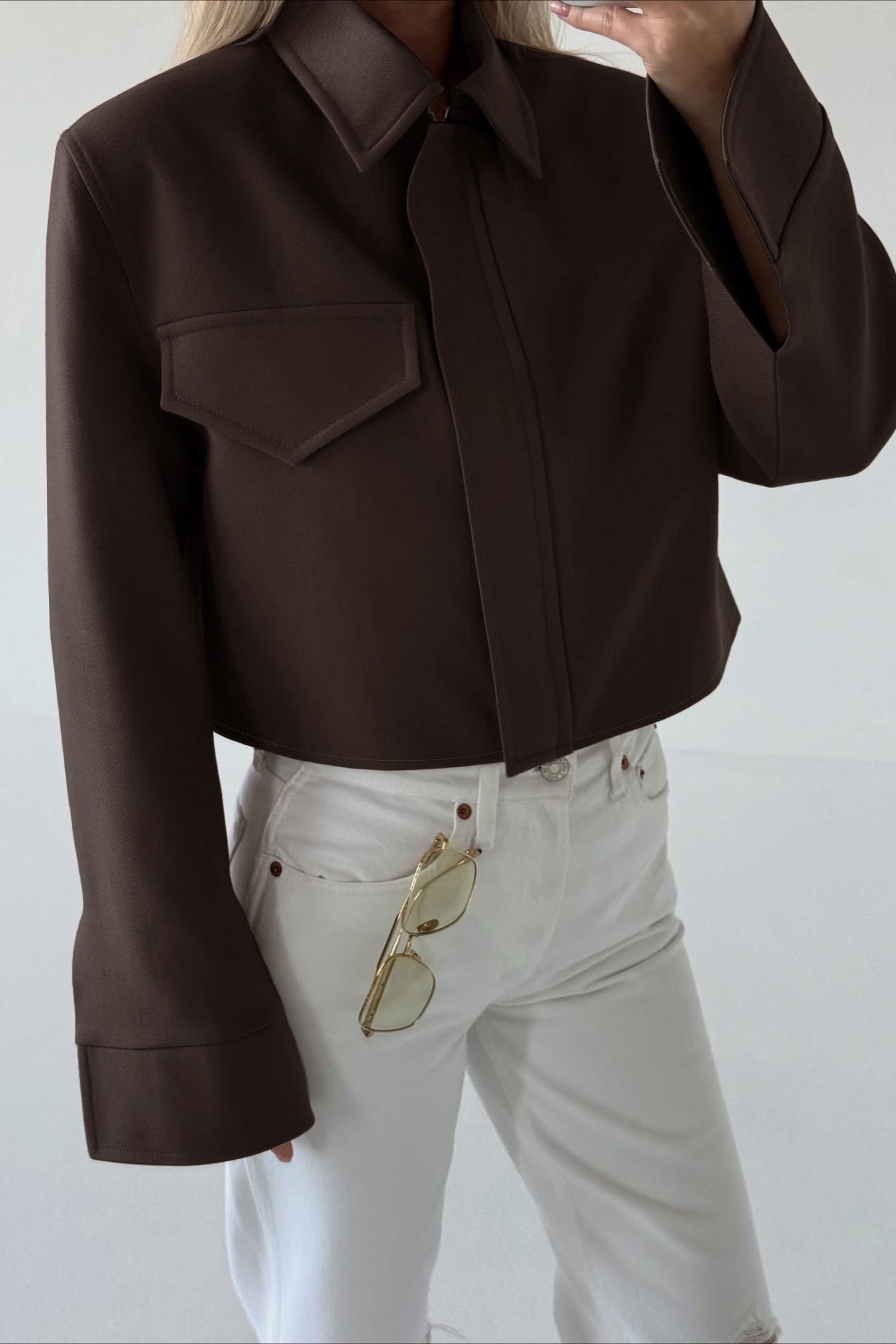 Giacca con zip Amelie marrone