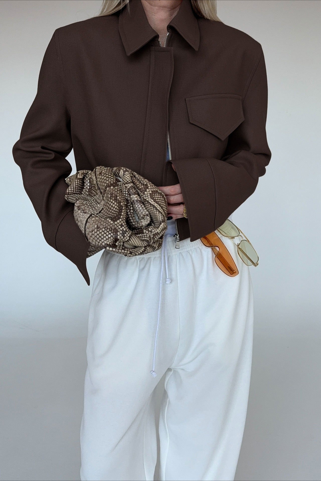 Giacca con zip Amelie marrone