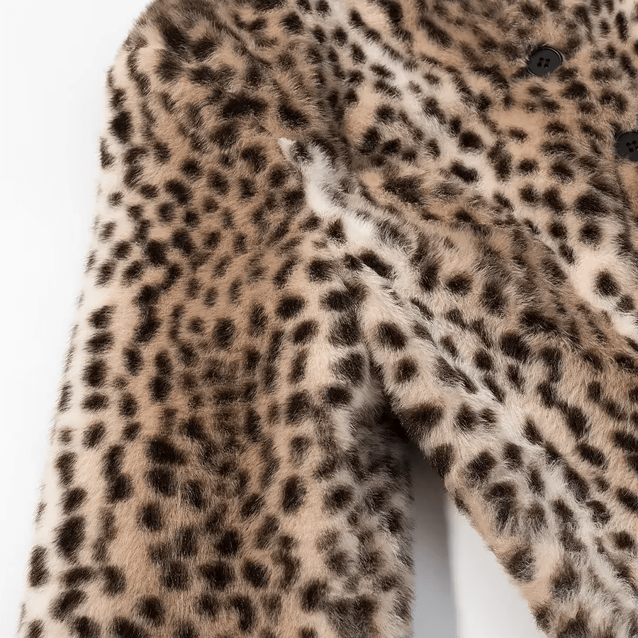 Giacca corta in eco-pelliccia leopardata Katie