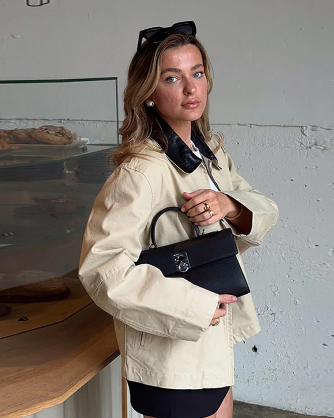 Giacca con zip e colletto a contrasto Jessica