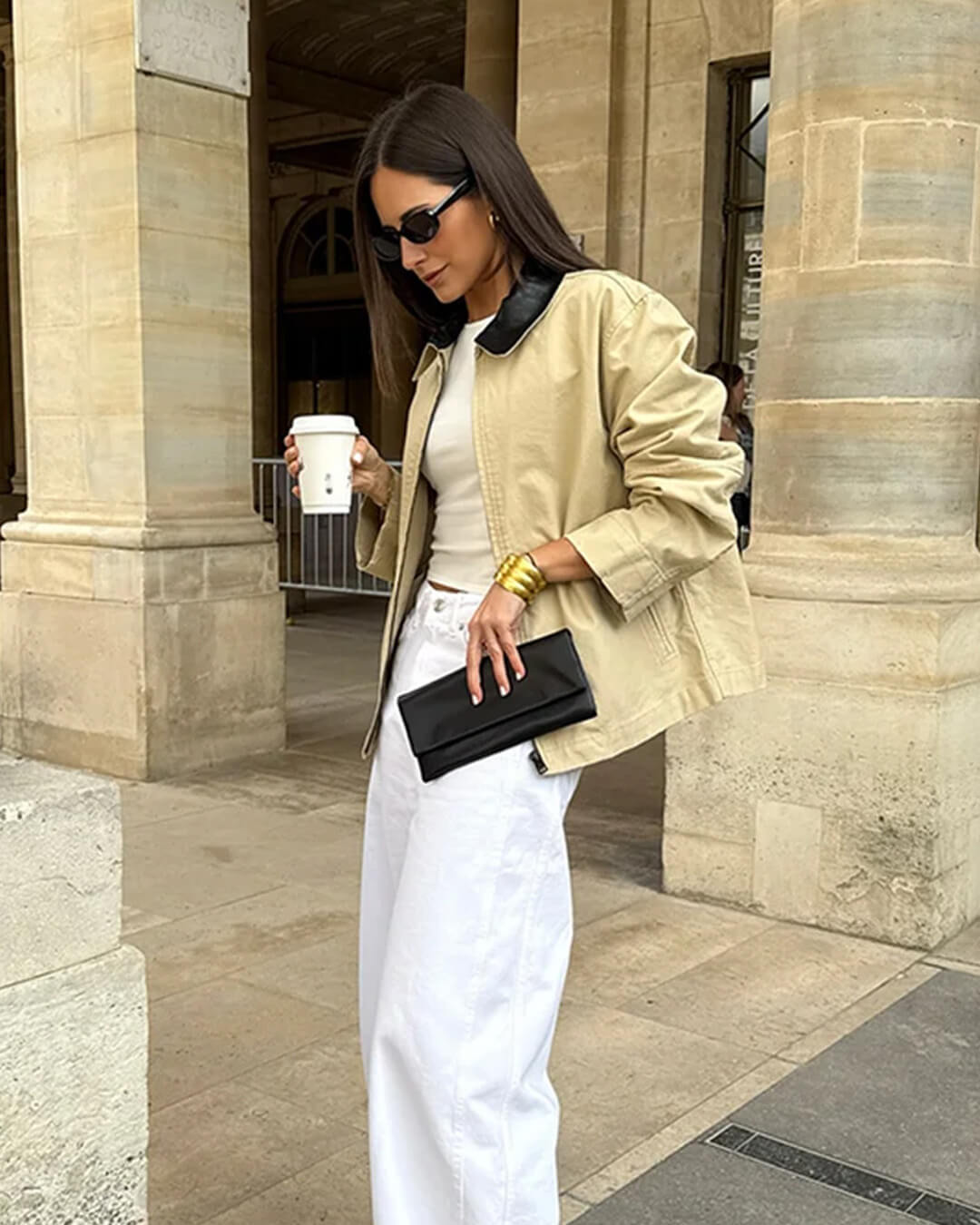 Giacca con zip e colletto a contrasto Jessica