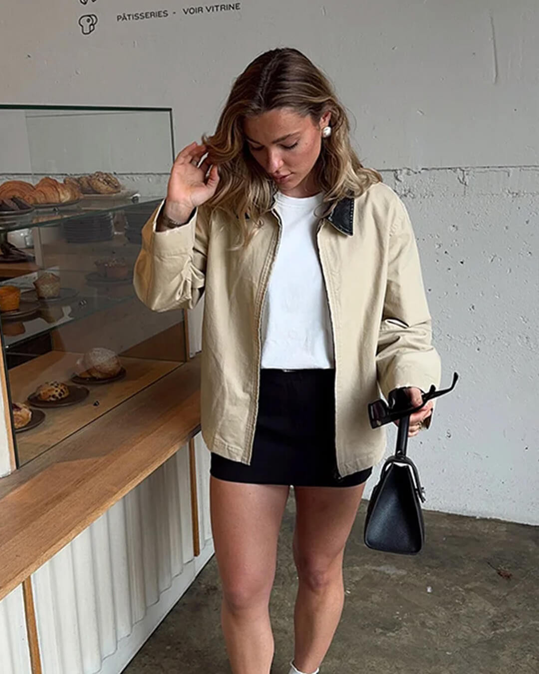 Giacca con zip e colletto a contrasto Jessica