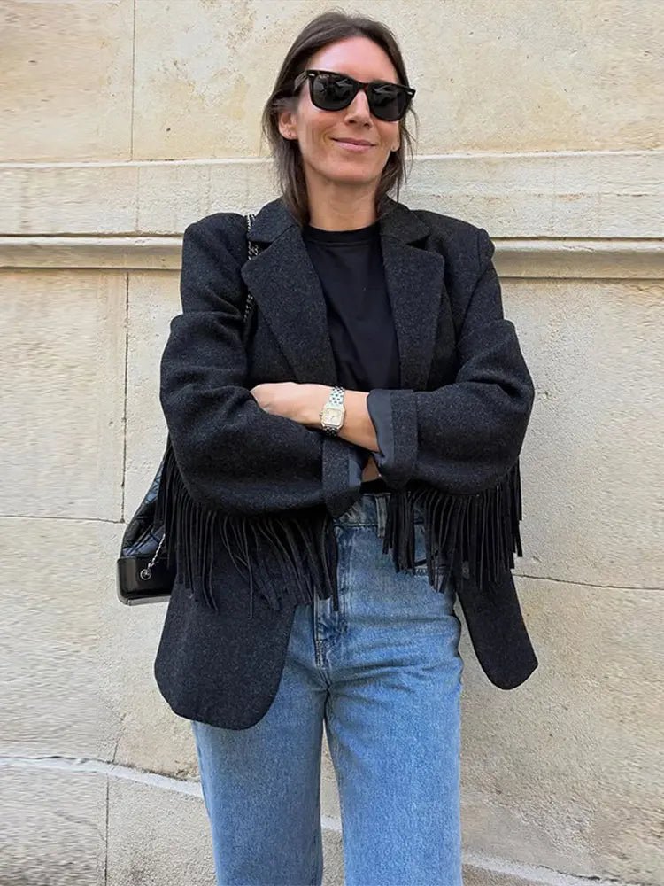 Blazer Claudia con frange decorative