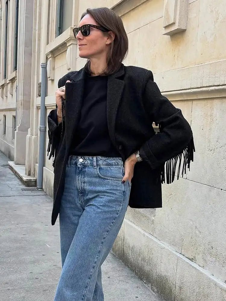 Blazer Claudia con frange decorative