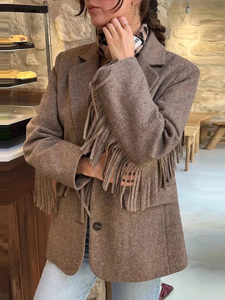 Blazer Claudia con frange decorative