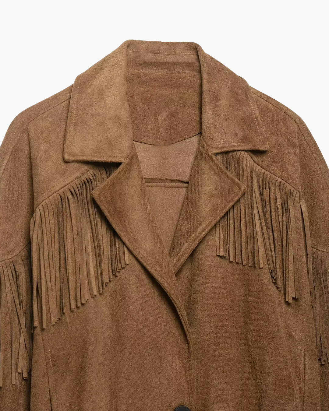 Giacca western Julie in finta pelle scamosciata con frange