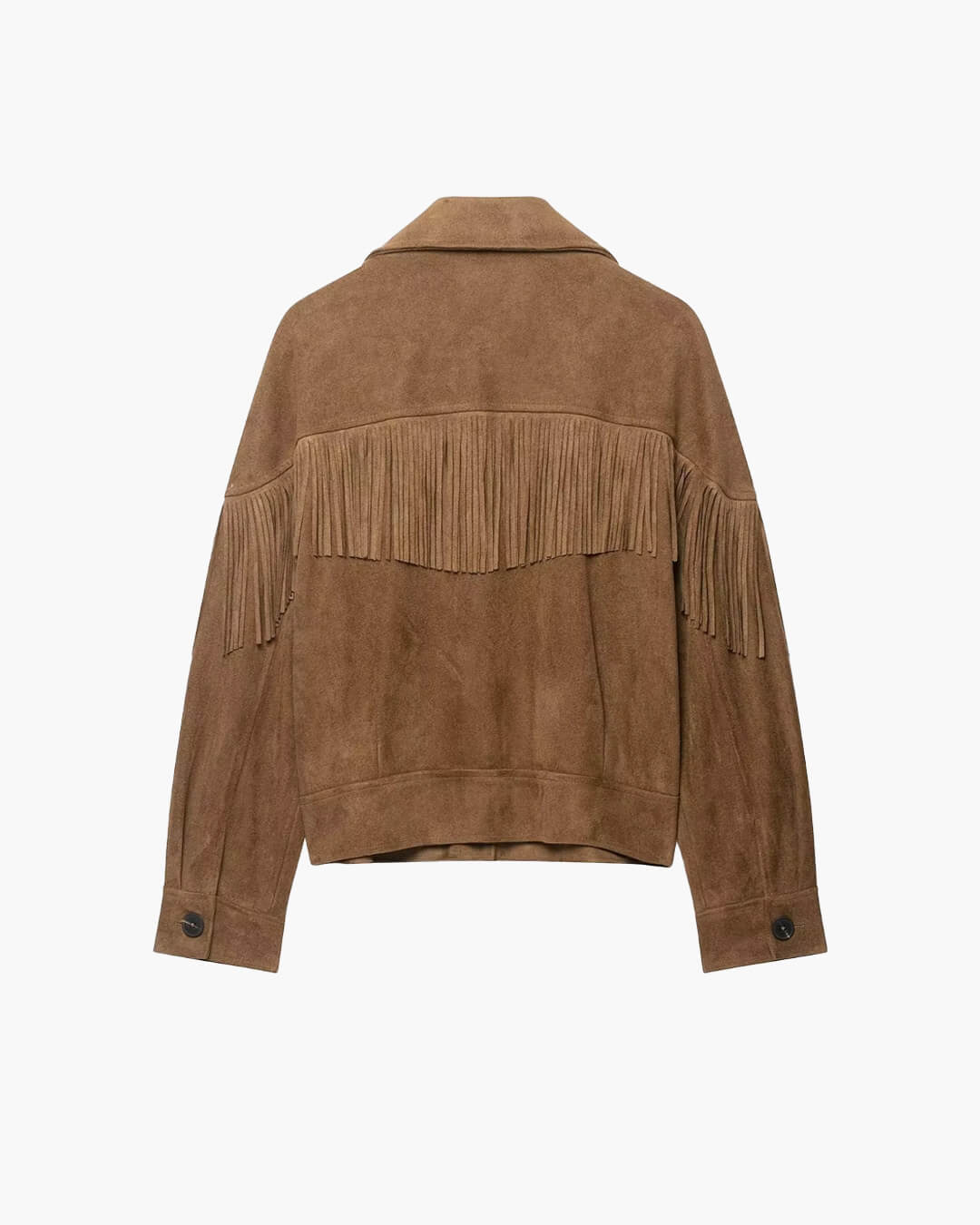 Giacca western Julie in finta pelle scamosciata con frange