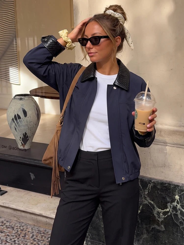 Giacca bomber Layla con colletto a contrasto