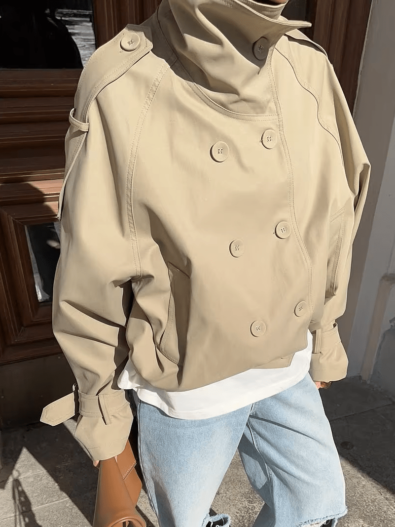Giacca Trench Corto con Collo Alto Natalie
