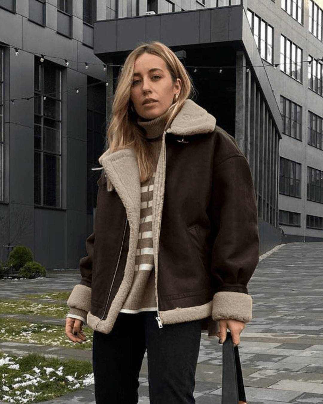 Gina giacca in similpelle scamosciata