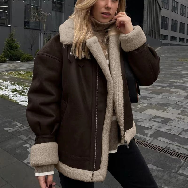 Gina giacca in similpelle scamosciata