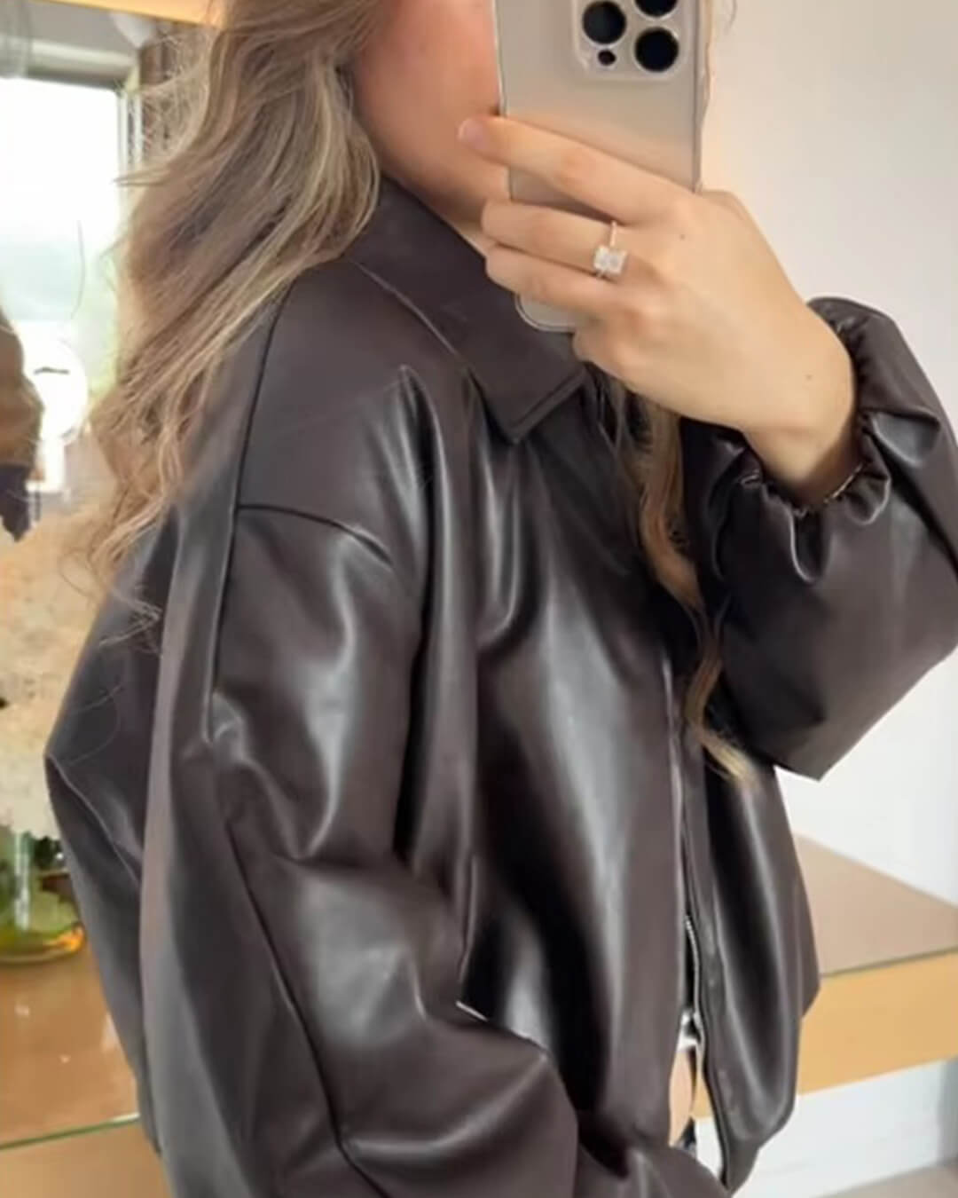Bomber Sienna in ecopelle
