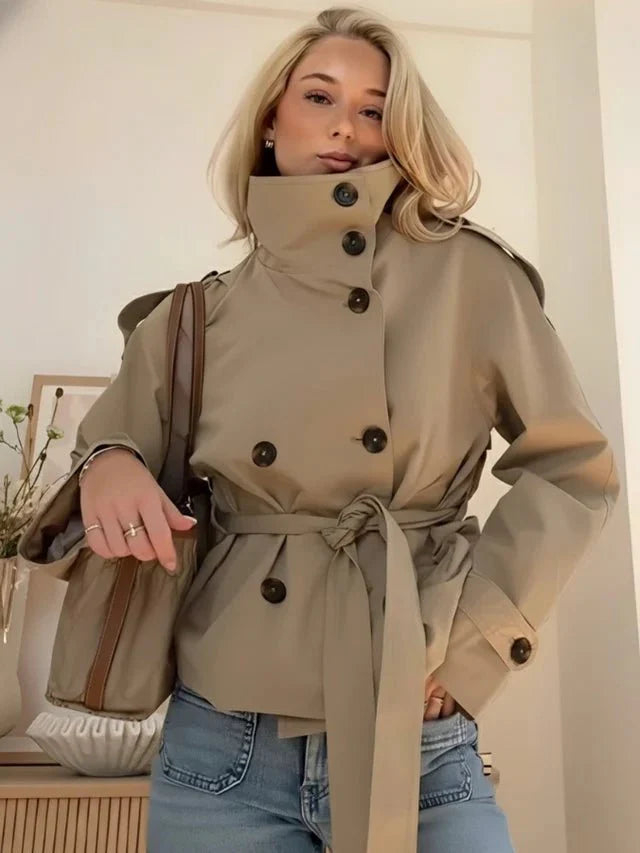 Anna Belted Short Trench Coat