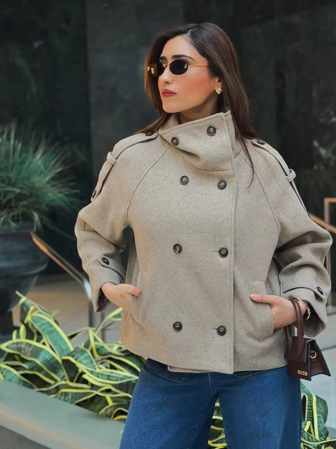 Cappotto oversize Kelly con collo alto