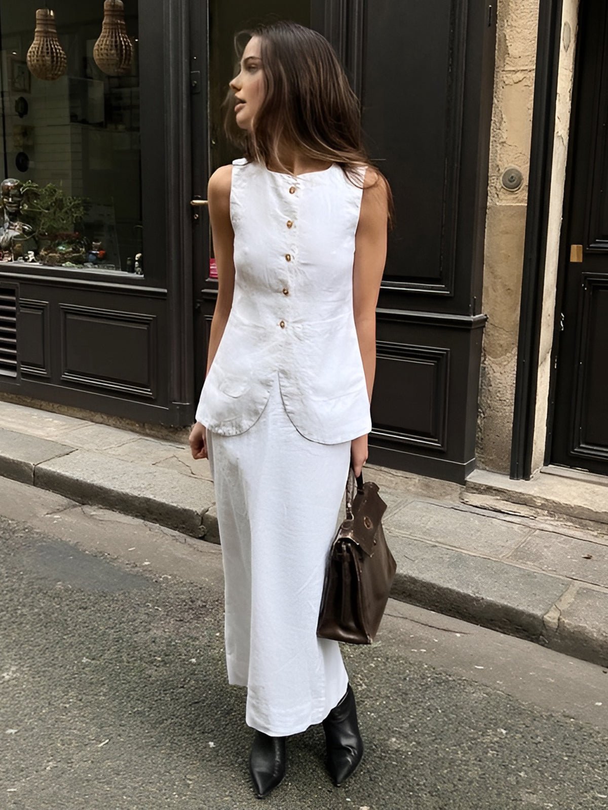 Annalise Set in lino senza maniche