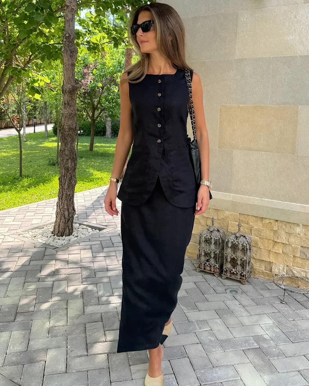 Annalise Set in lino senza maniche