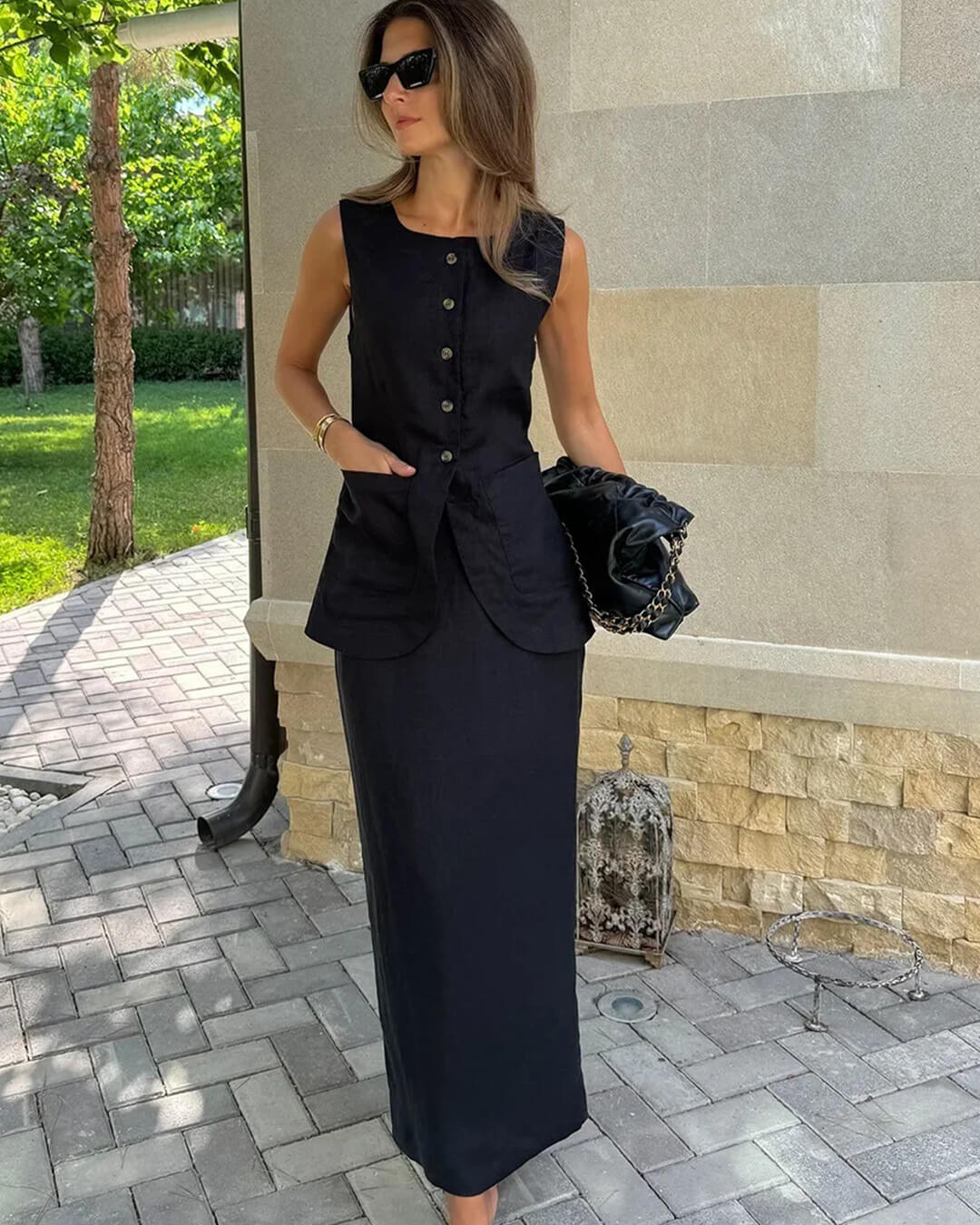 Annalise Set in lino senza maniche