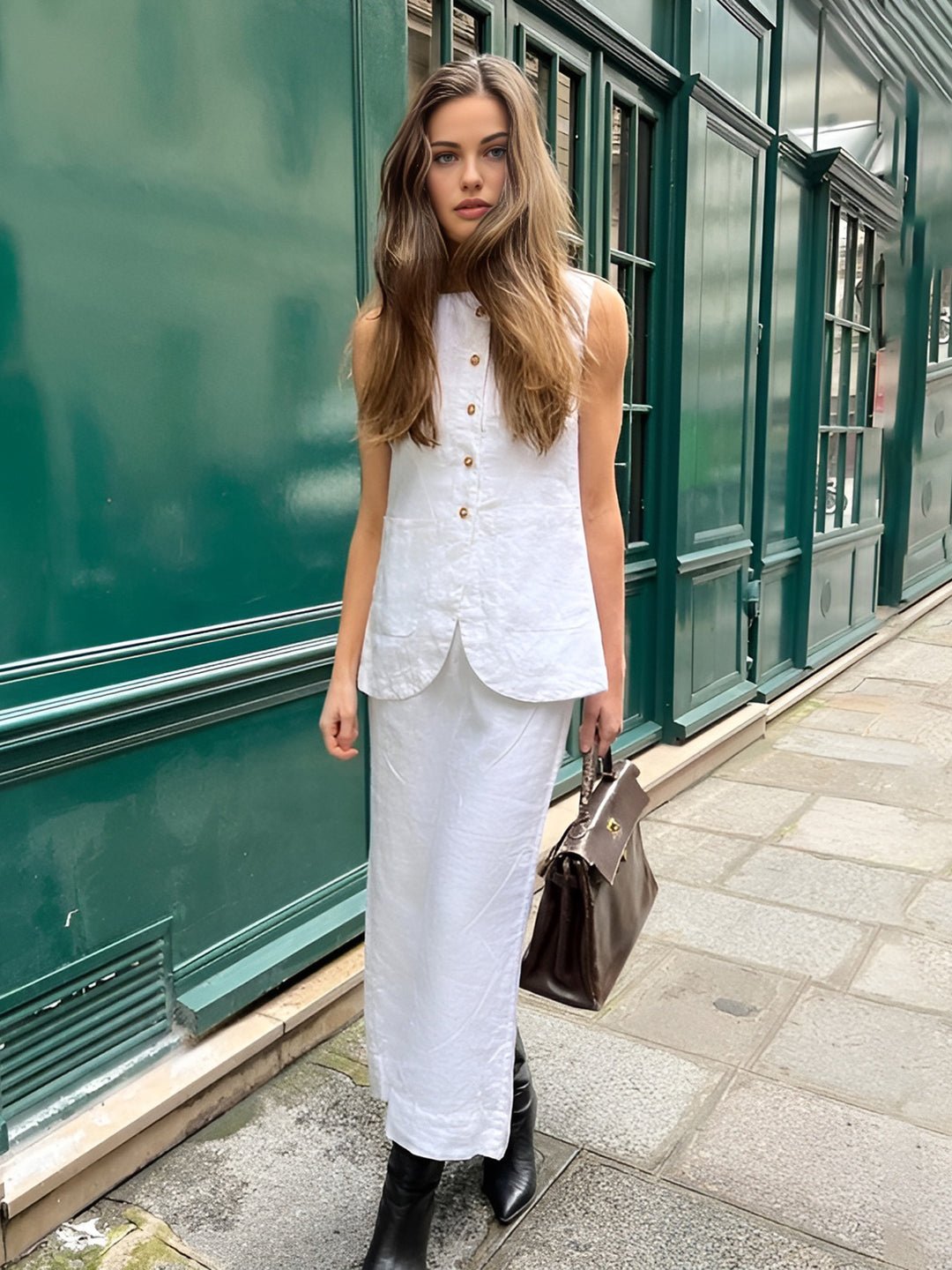 Annalise Set in lino senza maniche