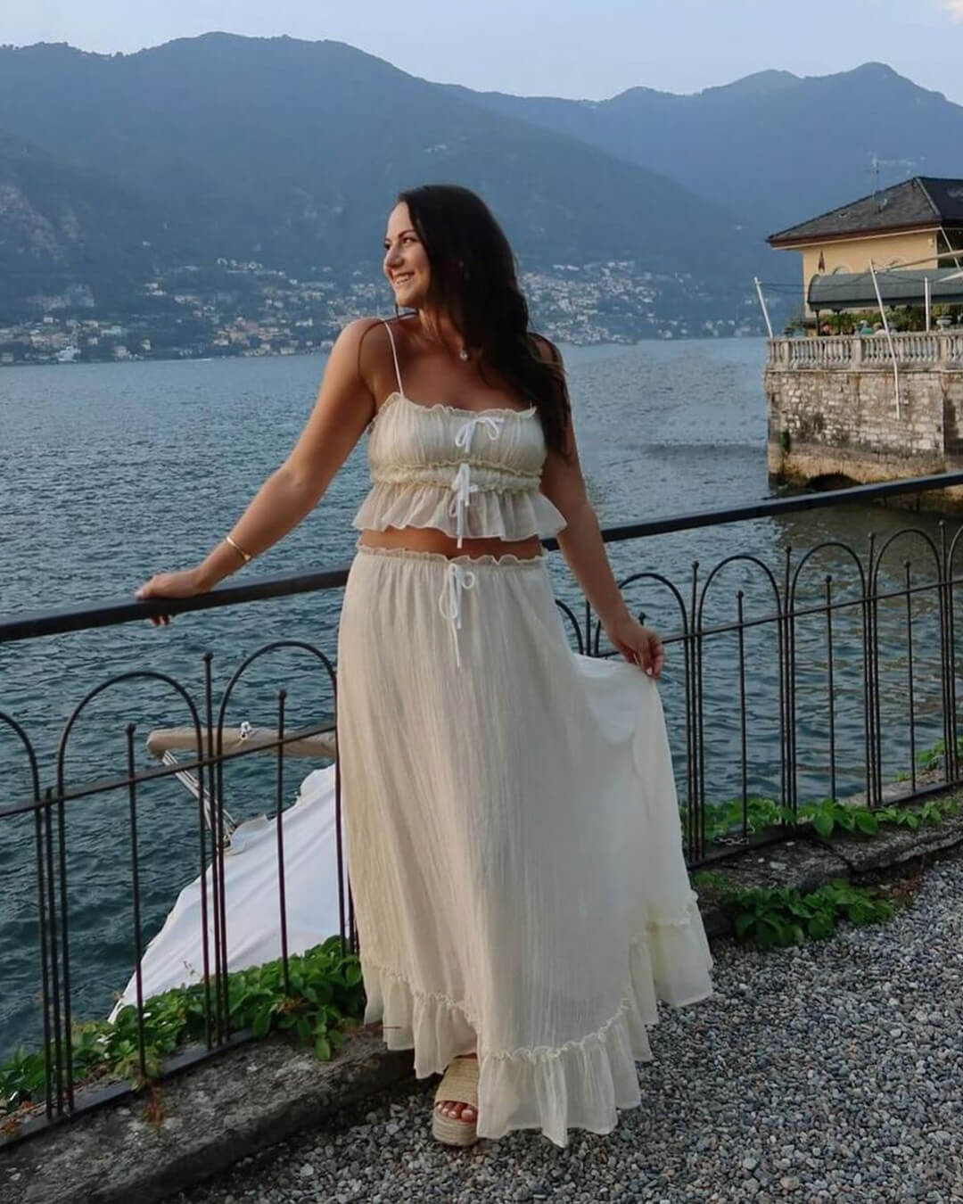 Set gonna maxi e top cami arricciati Valerie