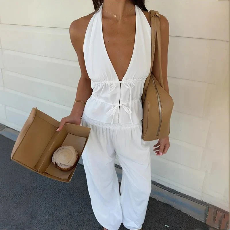Kira Halter completo due pezzi in cotone