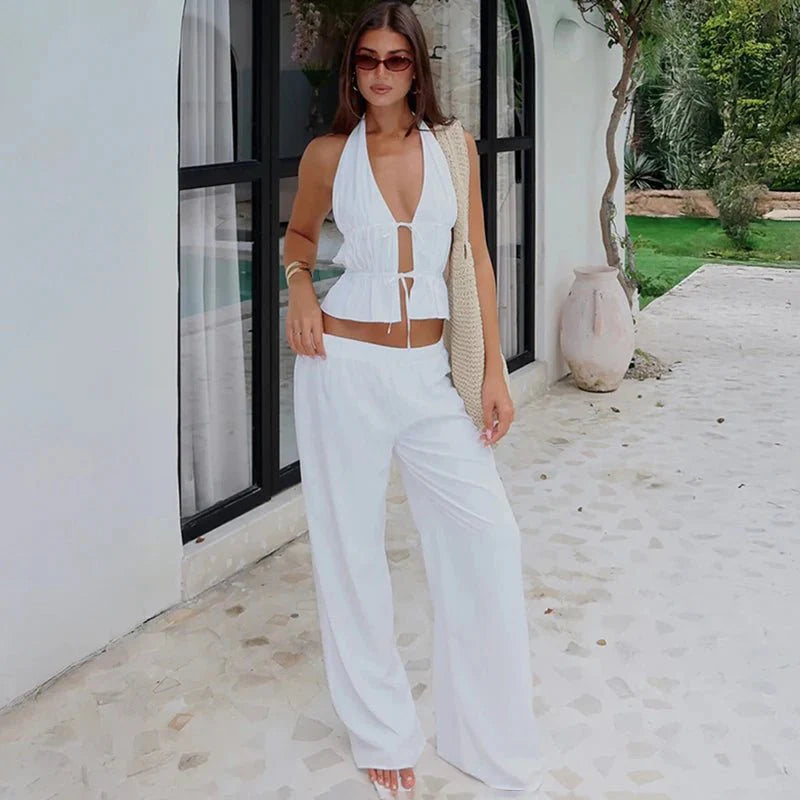 Kira Halter completo due pezzi in cotone