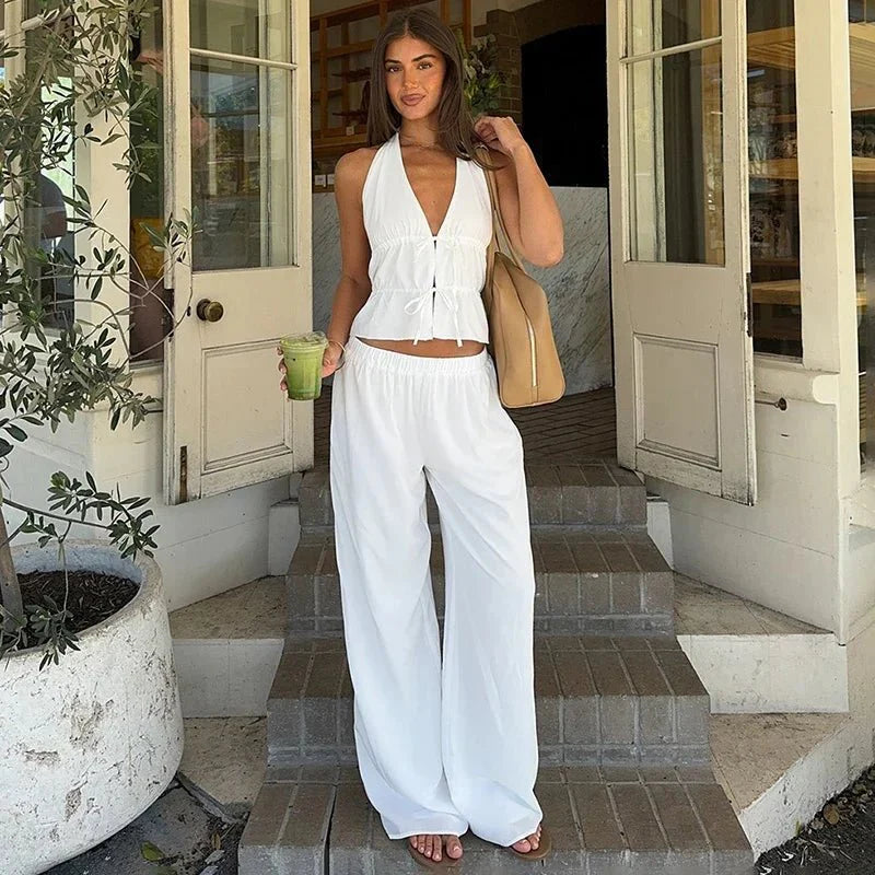 Kira Halter completo due pezzi in cotone