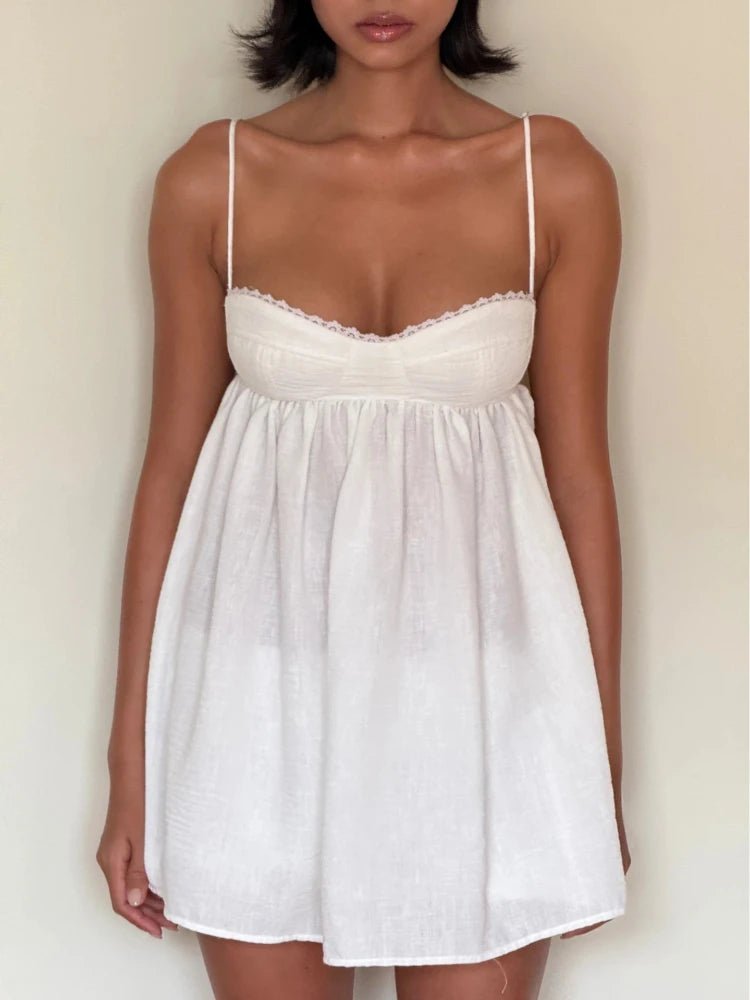 Briony set corto babydoll con rifinitura in pizzo