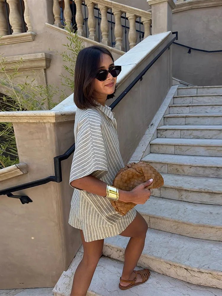 Completo short a righe Mara