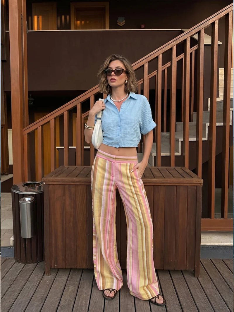 Pantaloni palazzo a gamba larga Sara