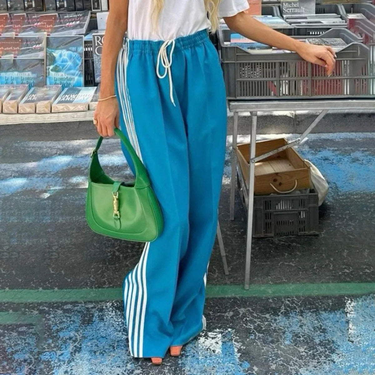Pantaloni della tuta Gina a righe con coulisse