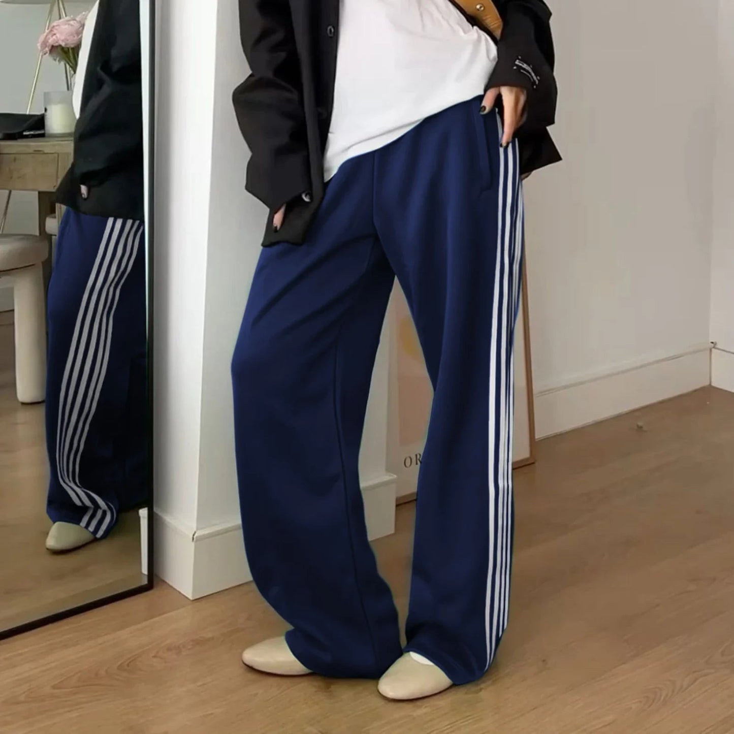 Pantaloni della tuta Gina a righe con coulisse