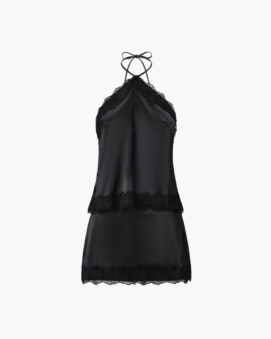 Completo due pezzi Miranda in satin con halter