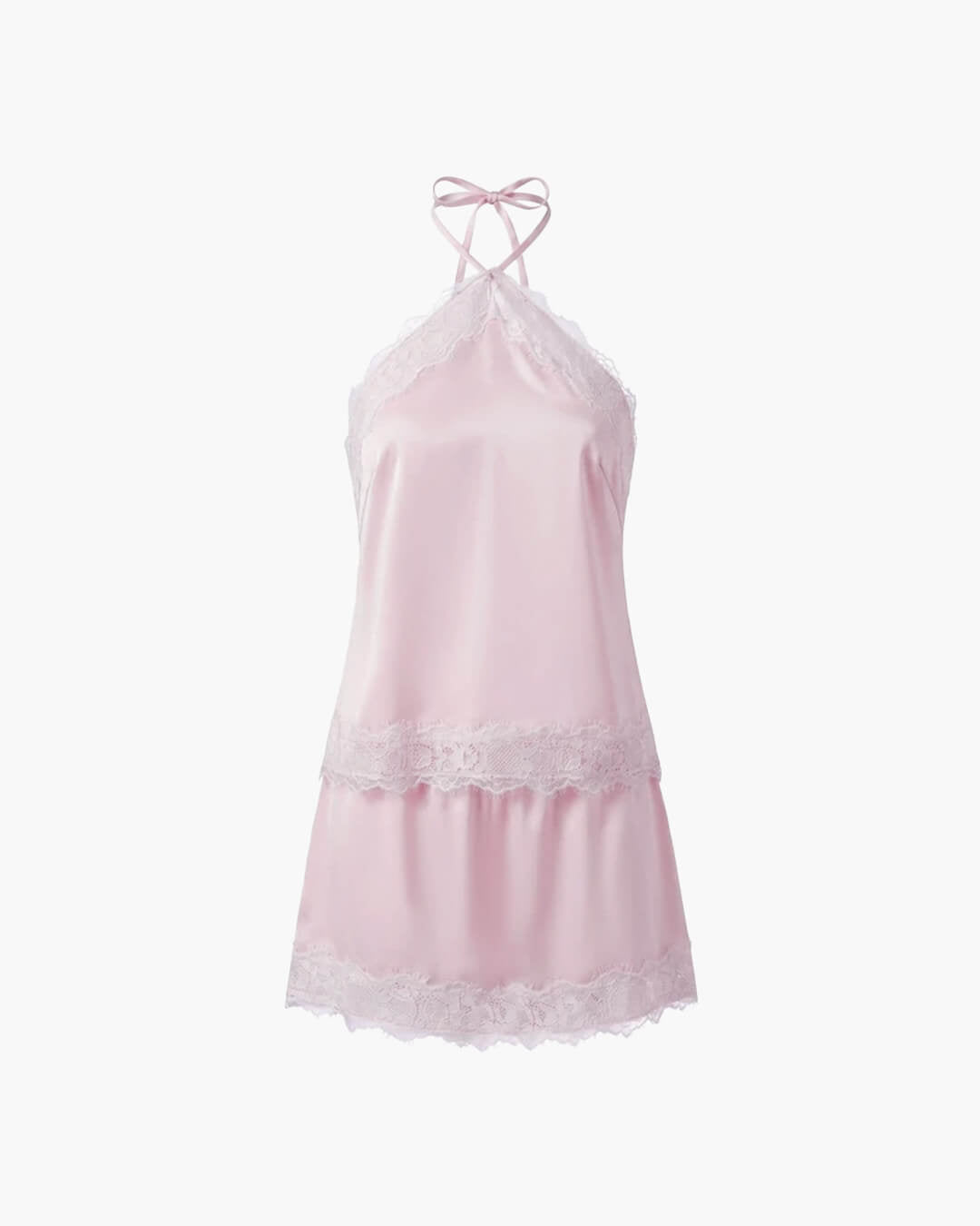 Completo due pezzi Miranda in satin con halter