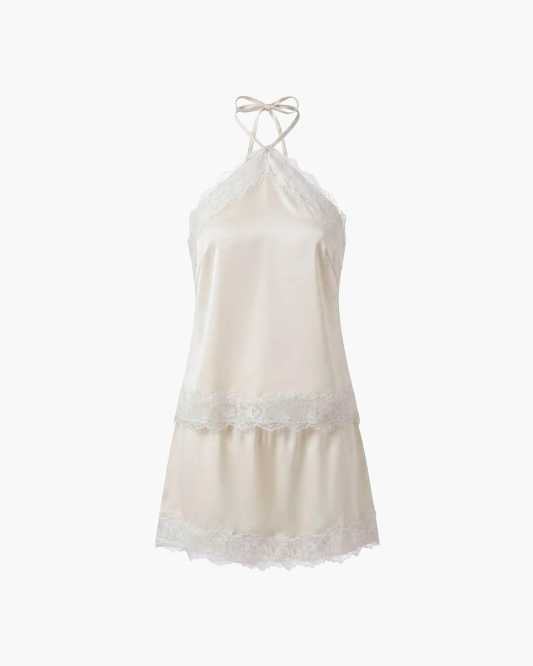 Completo due pezzi Miranda in satin con halter