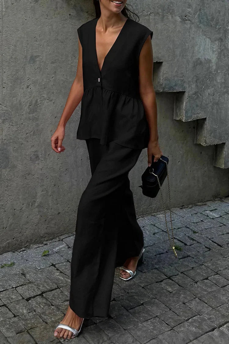 Set gilet con ruches e pantaloni Marlowe